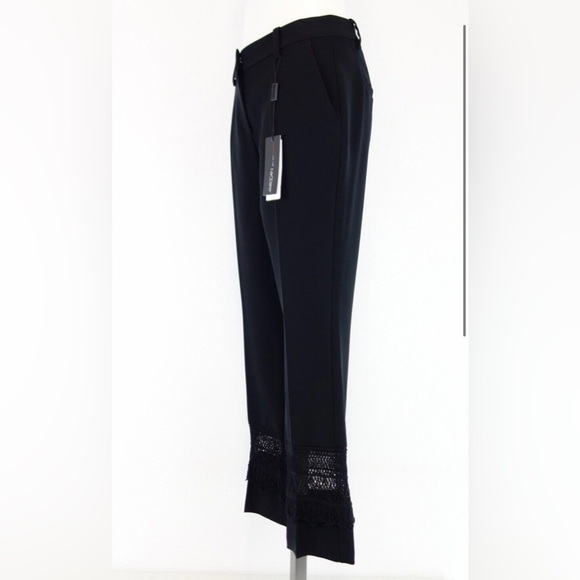 Marc Cain Pants Women's Trouser Crochet Lace Black Straight Size N2 3 - Picture 3 of 16